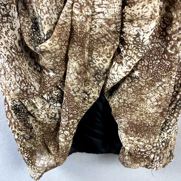 Betsey Johnson Tiered Midi Dress Small Animal Print Ruched Whimsigoth Fairy - Picture 6 of 16